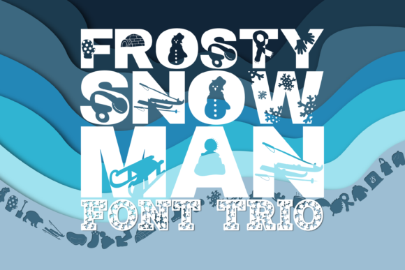 Frosty Snowman Trio Font for Playful Display Typography