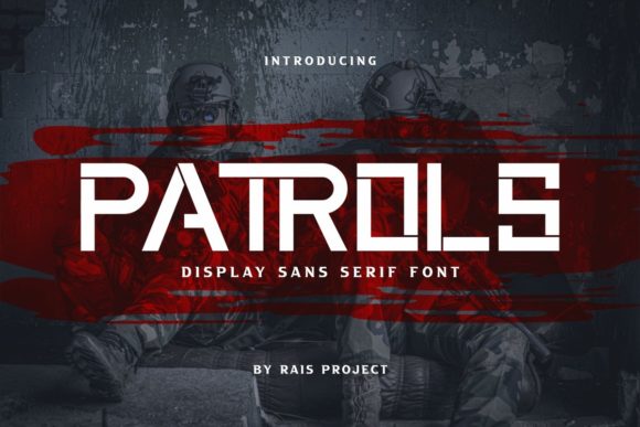 Patrols Display Font: Robotic Bold Typography for Editorial Design