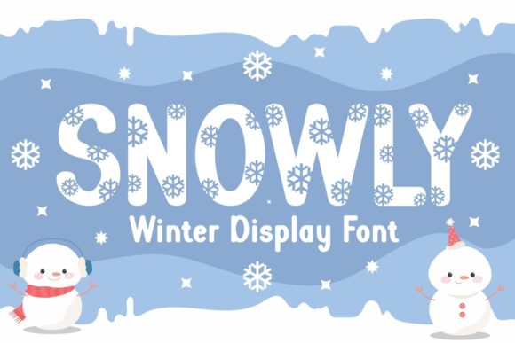 The Snowly Font: A Cute & Jolly Display Typeface for Editorial Projects